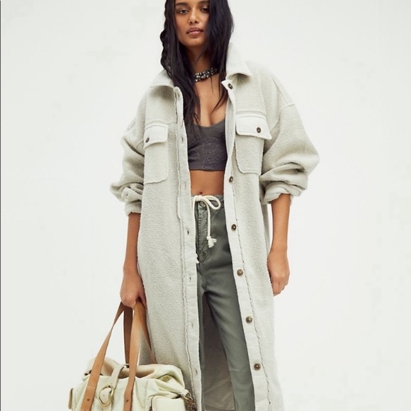 Free People Jackets & Blazers - Free People long Ruby jacket stone XL